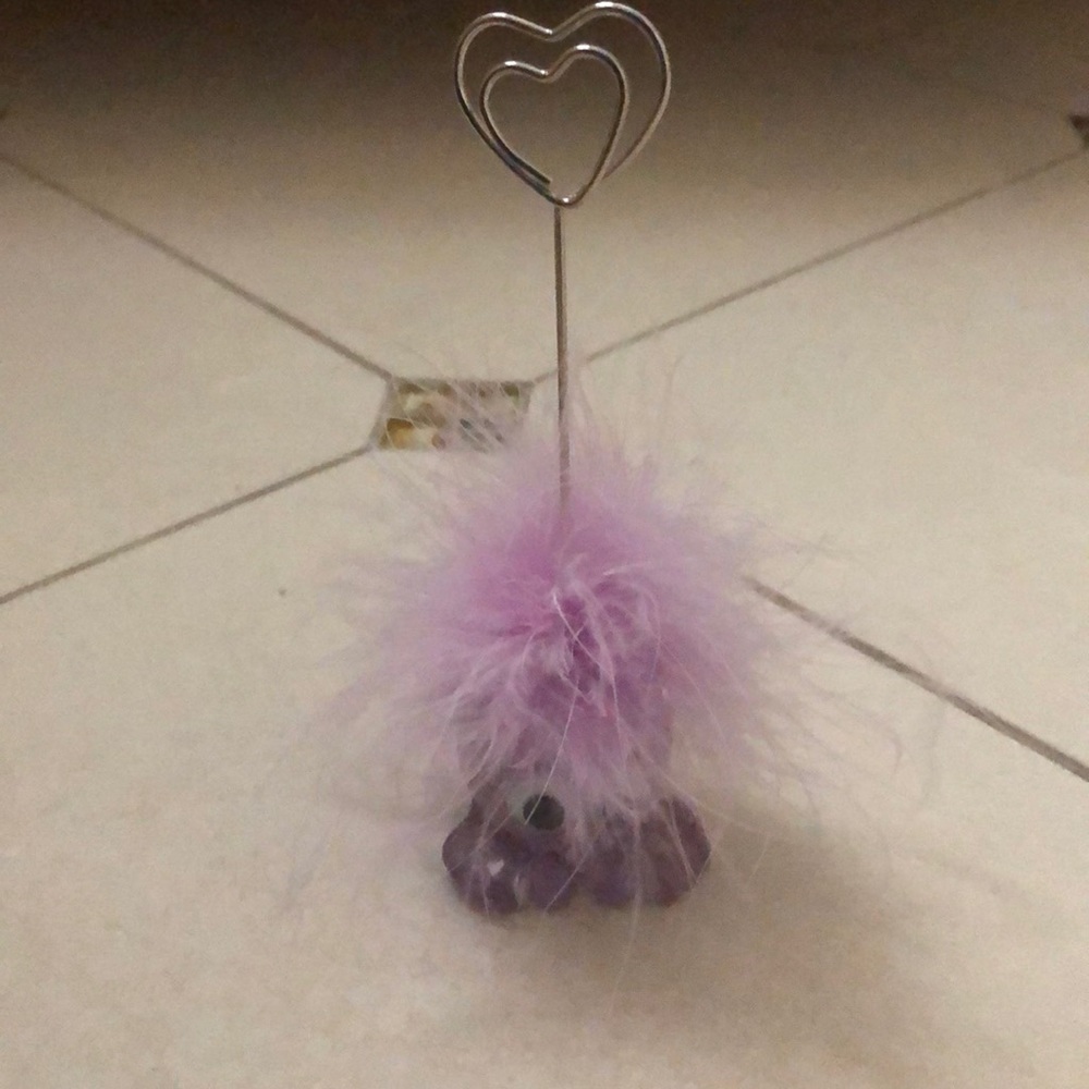 Purple fluffy photo holder